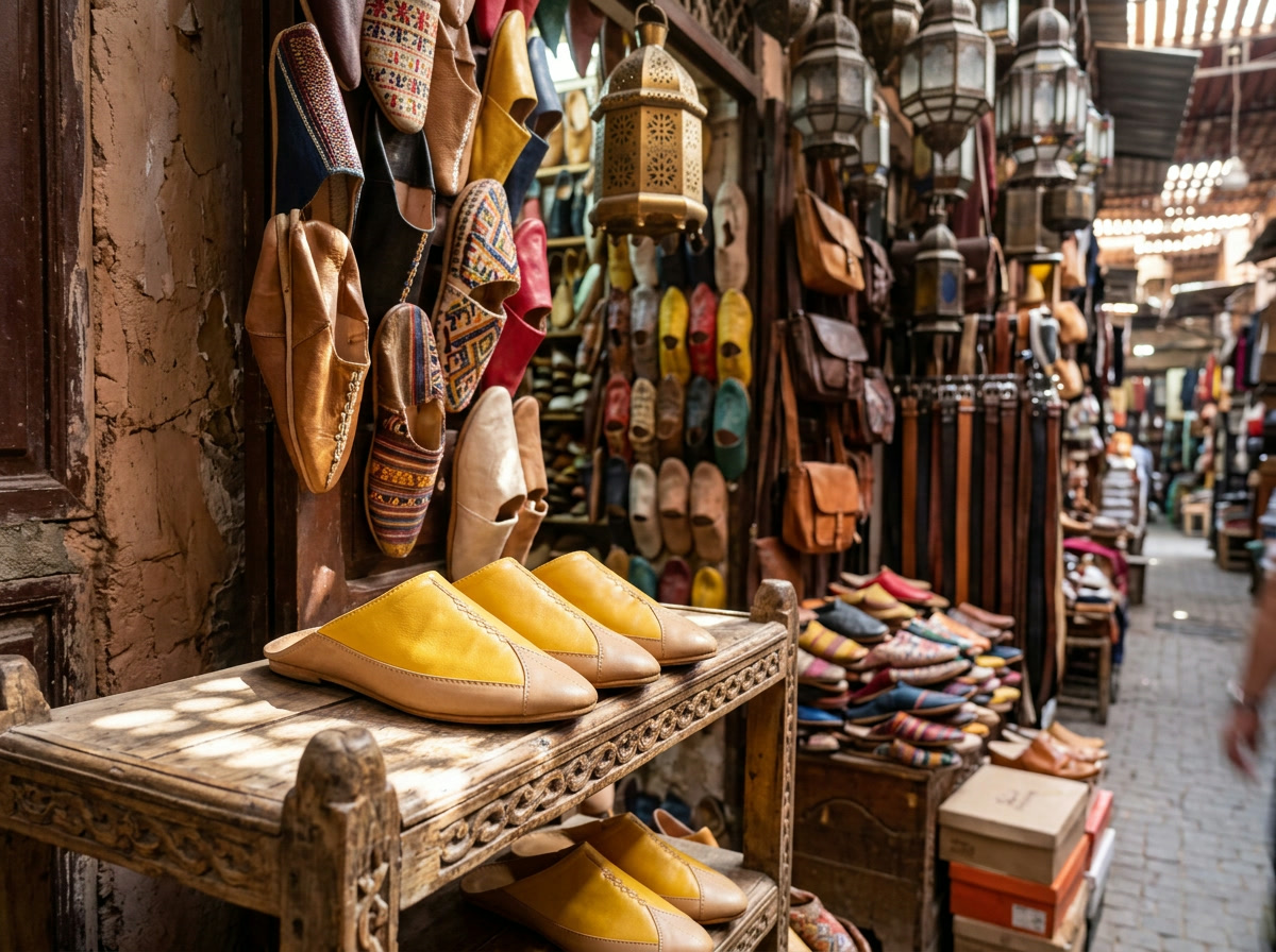 Leather babouche slippers